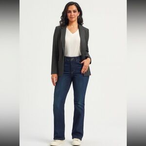 Betabrand Signature Mid-Rise Denim Bootcut Dark‎ Wash size Large